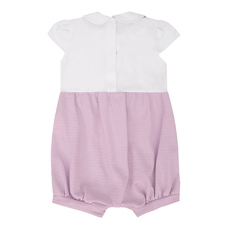 Macacão Curto Bebê Feminino Estilo Jardineira com Bordado e Body Incluso - Image 5