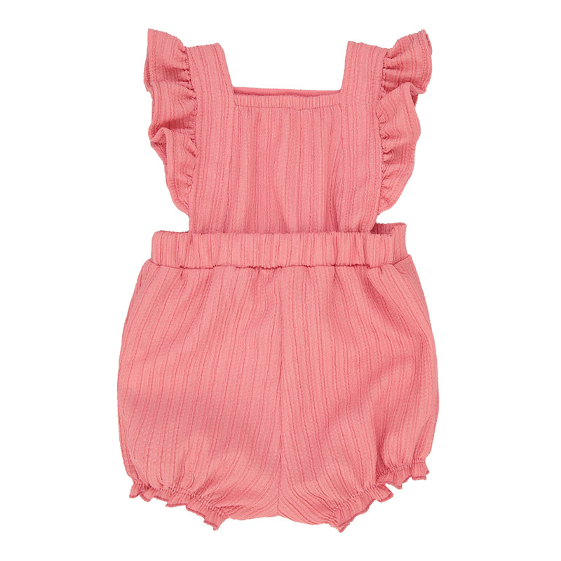 Macacão Curto Bebê Feminino Decote Quadrado com Bordado Floral e Laço - Image 5