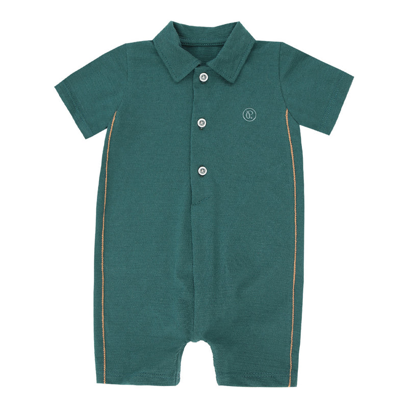 Macacão Curto Bebê Gola Polo com Abertura Frontal e Pespontos Laterais - Image 2