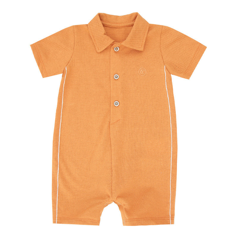 Macacão Curto Bebê Gola Polo com Abertura Frontal e Pespontos Laterais - Image 8