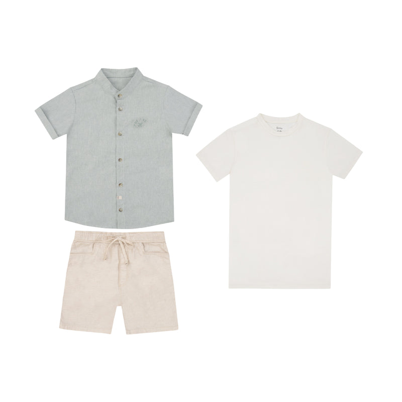 Conjunto Masculino Camiseta, Camisa Gola Padre e Shorts - Paraiso + Yasmin Castilho - Image 5