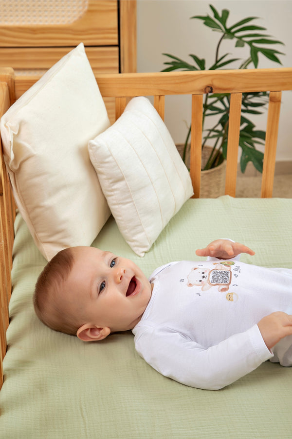 Body Manga Longa Bebê Linha Anunciação em Malha Conforto com Estampa QR Code Interativo Letut.