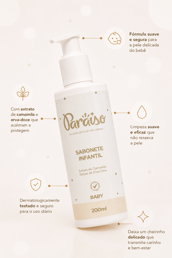 Sabonete Infantil Paraiso com Camomila 200ml