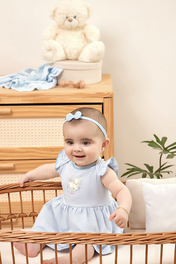 Macacão Curto com Manguinha Babado, Picueta Crochê e Shorts Embutido Estampado Super Confortável Letut