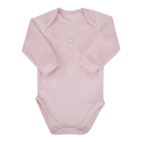 Body Longo Letut Plush Passarinho Manga Longa Feminino Inverno Bebê