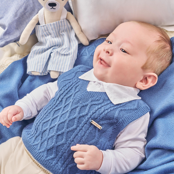 Saída Maternidade Masculina 4 Peças Tricô e Malha Conforto Paraiso - 17756